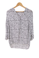 חולצה נשפכת מזומברר בשחור ולבן- L-XL